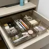 Caja de Almacenamiento Simple Gris Transparente Bandeja para Cajón de Escritorio Compartimento para Cajón de Baño Organizador de Escritorio Multifuncional