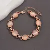 Pulsera Simple Ojo de Gato Chapada en Oro Real Pulsera de Moda de Gama Alta Joyería Retro Francesa de Lujo Ligero Venta al por Mayor para Mujeres