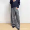 Calça de moletom casual estilo retrô americano de alta qualidade para homens e mulheres, nova coleção de outono, corte solto com efeito de caimento, forrada com fleece e espessada, calça esportiva