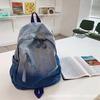 Mochila Casual de Jeans Popular para Estudante Estilo Japonês Mochila Vintage de Jeans Lavado Bolsa de Grande Capacidade