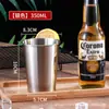 Taza de Acero Inoxidable 304 de una Sola Capa Personalizada de Fábrica para Restaurante Bar Taza para Bebidas Frías Portátil Apilable Comercial Taza Dorada para Cerveza