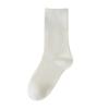 Calcetines de Algodón de Verano para Mujer, Calcetines de Color Sólido hasta la Mitad de la Pantorrilla, Calcetines Lolita Cremas Arrugados, Calcetines Cortos de Encaje, Calcetines para Mocasines
