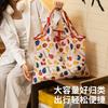 Bolsa de Compras Plegable de Conejo Portátil Supermercado Gran Capacidad Bolsa de Lona Engrosada Impermeable Bolsa Tote para Comestibles Bolsa Impermeable Transfronterizo