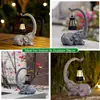 Estatua de Elefante Solar con Luz de Linterna, Decoración para Jardín al Aire Libre