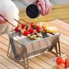 Hogar Exterior Multifuncional Portátil Desmontable Parrilla de Barbacoa Carbón Barbacoa Brocheta Estufa Acero Inoxidable Engrosado Parrilla de Barbacoa