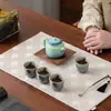 Juego de Té de Cerámica de Alta Gama Guobao Kiln con Una Tetera y Cuatro Tazas, Juego en Caja de Regalo para Personas Mayores, Líderes, Regalo del Día de la Madre