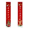 Tela de Fondo Navideño Transfronteriza Personalizada Bandera de Jardín Pareja Cortina de Puerta Pancarta Navideña Bandera de Fiesta para Puerta Decoración