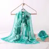 Bufanda de Seda Suave Nueva con Doble Estampado 70*180 Tamaño Grande Bufanda Larga para Mujer, Amigable con la Piel, Transpirable, Tacto de Lujo, Bufanda Chal