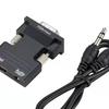Adaptador convertidor HDMI hembra a VGA macho con audio para proyector, pantalla de computadora HD, decodificador HDMI