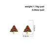 Pendientes de Copo de Nieve de Papá Noel Transfronterizos Europeos y Americanos Pendientes de Caramelo con Cascabeles Pendientes de Reno Accesorios para Orejas de Gorro Navideño Venta al por Mayor