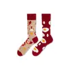 Calcetines de Moda Originales Asimétricos Estilo AB para Mujer Calcetines de Algodón de Verano Zhejiang Arte de Dibujos Animados Personalizado Calcetines de Algodón de Tubo Medio para Hombres y Mujeres