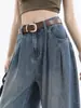 Jeans Rectos Holgados de Cintura Alta Vintage para Mujer Primavera y Otoño 2024 Nuevos Pantalones de Mopa Casual Pantalones de Pierna Ancha Desgastados