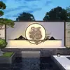 Nueva Lámpara de Pared Decorativa para Patio de Villa Estilo Chino, Regulable, Energía Solar, Creativa, Acero Inoxidable, Lámpara de Pared con Sombra de Agua