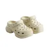 Sapatos Puxi com Sola Grossa Perfurados para Mulheres, Aumentadores de Altura, Verão Antiderrapantes Respiráveis Moda Outdoor Versáteis Tamancos de Eva