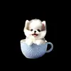 Soporte para Teléfono de Dibujos Animados Planos de Acrílico Transfronterizo, Soporte para Taza de Té Chihuahua Azul Cielo