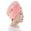 Gorro Bordado para Secar el Cabello para Mujer Doble Capa Engrosado de Secado Rápido Absorbente de Agua Toalla de Vellón Coral Gorro de Ducha de Microfibra Toalla Absorbente para Secar el Cabello
