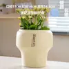 Maceta de Cerámica con Plato para Uso en el Hogar, Exquisita Estilo Ins Blanco Lujo Ligero Minimalista Estilo Crema Maceta para Orquídeas Suculentas