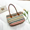 Bolso tote tejido de moda transfronterizo 2026 nuevo de gran capacidad de un solo hombro elegante bolso de mano para el hombro de vacaciones