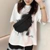 Bolsa de Peito Unissex Cool e Simples Estilo de Rua Nova Versão Coreana 2026 Cor Sólida Estilo Japonês Bolsa de Cintura Transversal de Ombro Único