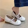 Zapatos Mary Jane Estilo Ballet Francés para Mujer, Nuevo Modelo Verano 2026, con Aumento Oculto de Altura, Adecuados para Combinar con Vestidos, Zapatos Planos de Piel Suave para Mujer