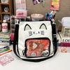 Bolsa de maquillaje para estudiante femenina japonesa linda gato bolso de hombro bolsa secundaria bolsa de uniforme jk bolsa de mensajero para viajero