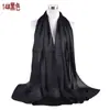 Primavera e Verão novo elegante versátil cor sólida plissado natural chiffon bico fechado lenço lenço lenço em estoque atacado transfronteiriço