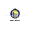 Pingente Diamante Redondo Nbl Basquete Pingente Golden State Warriors Colar Pingente Equipe de Basquete Fabricante Spot