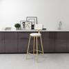 Mesa Larga Estrecha de Pared para Balcón de Lujo Ligero, Mesa de Bar para el Hogar, Combinación Comercial de Mesa Alta y Sillas para Tienda de Té con Leche de Mármol