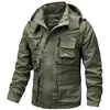 Nueva Llegada para Hombre Chaqueta Cortavientos Exterior Primavera y Otoño Talla Grande Holgada Casual Multibolsillos Chaqueta de Trabajo
