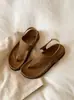 Primer Encuentro con las Sandalias Retro de Suela Blanda con Tira de Dedo para Mujer, Chanclas Romanas Casuales de Suela Gruesa para Vacaciones de Verano