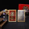 Tarjeta de Oro del Dios de la Riqueza de Cinco Direcciones con Estatua de Buda Dorada, Ocho Dioses Guardianes, Tarjeta de Oro, Pegatina para Teléfono Móvil, Caja de Regalo, Amuleto de Oración