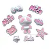 Zuecos de Panda de Dibujos Animados Accesorios DIY Hebilla de Zapato Parche de Oso Violento Broche de Marca con Palabra Bonita Pin para Bolso Decoración