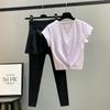 Camiseta deportiva para mujer, de secado rápido, con espalda hermosa, de manga corta, para yoga, top de malla transpirable, para correr por la mañana, blusa, traje de fitness