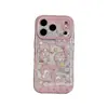Lindo Cordero Rosa con Soporte Magnético para Funda de Teléfono Apple 18Promax, Compatible con 16Pro Magnético, 15Pro/17