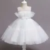Verano 2025 Nuevo Estilo Vestido de Malla de Princesa para Niñas Pequeñas Vestido para Fiesta de Cumpleaños Fibra de Poliéster Clase B