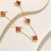Collar de Trébol de Cuatro Hojas de 13 mm para Mujer, Joyería de Trébol de la Suerte Premium de Acero Inoxidable de Alta Gama, Doble Cara, Resistente al Desgaste