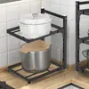 Estante para Ollas para Guardar Utensilios de Cocina, Estante de Almacenamiento para Cocina, Fregadero Multifuncional, Gabinete Doméstico de Múltiples Niveles, Colocación Ajustable de Ollas