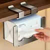 Suporte de tecido em forma de U para o fundo de um armário de remédios, sem furar, para lenços faciais e panos de limpeza, suporte de papel higiênico de parede, prateleira de armazenamento para banheiro