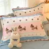 Un par de fundas de almohada de terciopelo de leche engrosadas para otoño e invierno, adecuadas para uso doméstico; fundas de almohada de forro polar de coral, almohadillas para adultos y fundas de almohada (se vende individualmente)