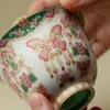 Elegante y Hermoso Juego de Té Kung Fu Hecho a Mano con una Tapa de Cuenco de Pared Delgada que No se Calienta al Tacto
