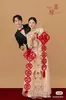 Nuevos Accesorios de Fotografía Estilo Chino con Linternas de Doble Felicidad, Sesión de Fotos con Cheongsam, Tira de Tela de Fondo para Fotos de Boda Retro Divertida