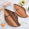 Té de la tarde transfronterizo más vendido estilo ins, accesorios para fotos gourmet plato pequeño de madera estilo japonés disco de madera maciza bandeja ovalada de madera