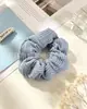 Al por mayor en stock scrunchie rosa simple y suave, coletero de punto de color liso alta elasticidad, diadema, scrunchie