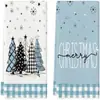 Toalla con Estampado de Árbol de Navidad de Venta Caliente Transfronteriza Toalla de Cocina Amazon Estampado Navideño