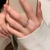 Anillo de Zirconia Micro-Pavé de Doble Capa para Mujer Ins Tendencia Diseño de Nicho Anillo Estilo Japonés Lujo Accesible Anillo Personalizado para el Dedo Índice