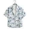 Camisa Floral Retro Estilo Perezoso Estilo Hong Kong, Unisex, Estampado Floral Fresco y Elegante, Estilo Vacaciones en la Playa, Camisa Holgada de Media Manga, Moderna