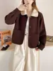 Cardigan de Lã Dupla Face Tricotado Estilo Chanel Elegante, Estilo Novo da Primavera de 2026 para Mulheres, Caimento Solto, Jaqueta Suéter Versátil com Bolsos, Tendência