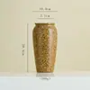 Vaso Cerâmico Estilo Wabi-Sabi de Shumen Decoração Retrô Sala de Estar Arranjo de Flores Enfeites Flores Artificiais Luxo Acessível e Sensação de Alto Padrão