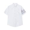 Atacado de Fábrica Tb Jl Camisa Marca Tendência Fina Oxford Manga Curta Tingido em Fio Quatro Listras Casual Meia Manga Camisa