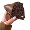 Presilha Triangular de Couro Estampa de Leopardo Outono/Inverno, Presilha Tubarão de Alto Padrão, Prendedor de Cabelo, Acessório de Cabelo, Presilha de Cabelo Retro para Nuca